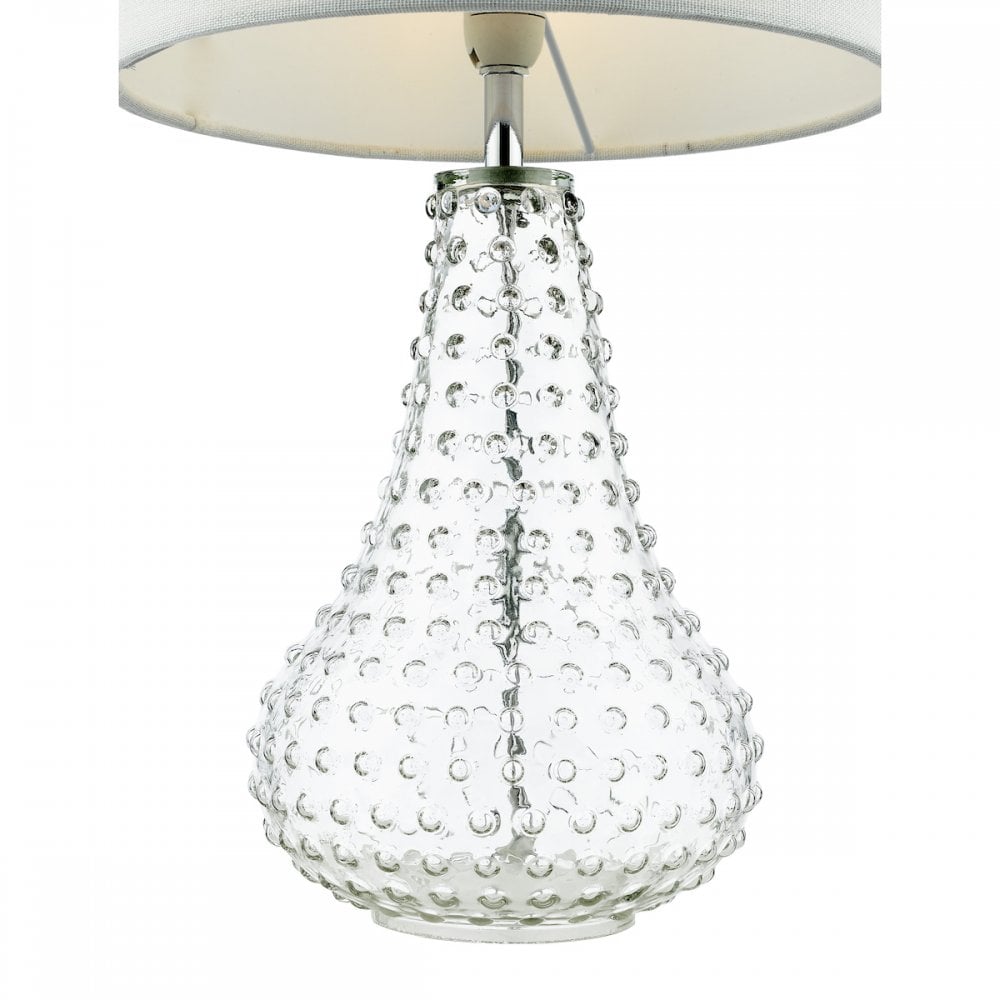 Dar KRI4208 Kristina Table Lamp Textured Glass With Shade