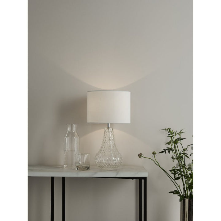 Dar KRI4208 Kristina Table Lamp Textured Glass With Shade