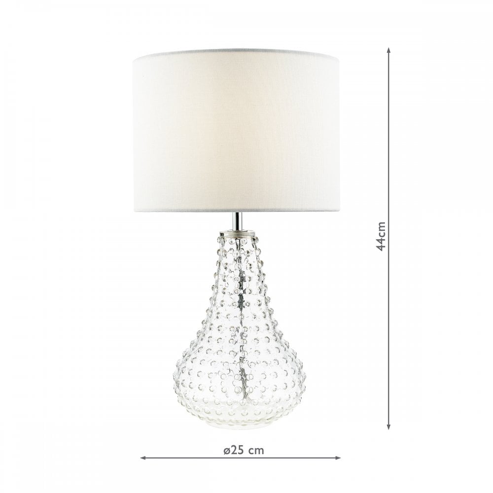 Dar KRI4208 Kristina Table Lamp Textured Glass With Shade