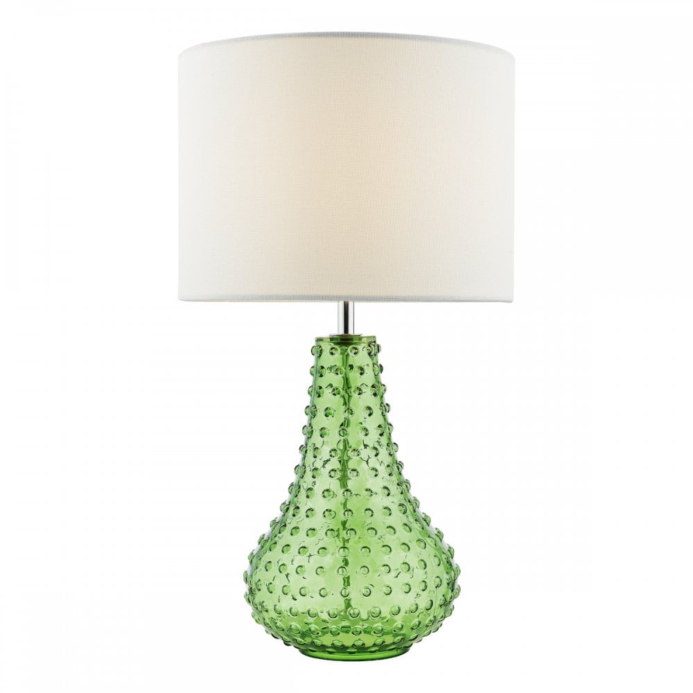 Dar KRI4224 Kristina Table Lamp Green Glass With Shade