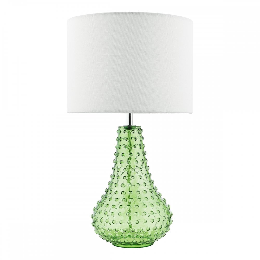 Dar KRI4224 Kristina Table Lamp Green Glass With Shade