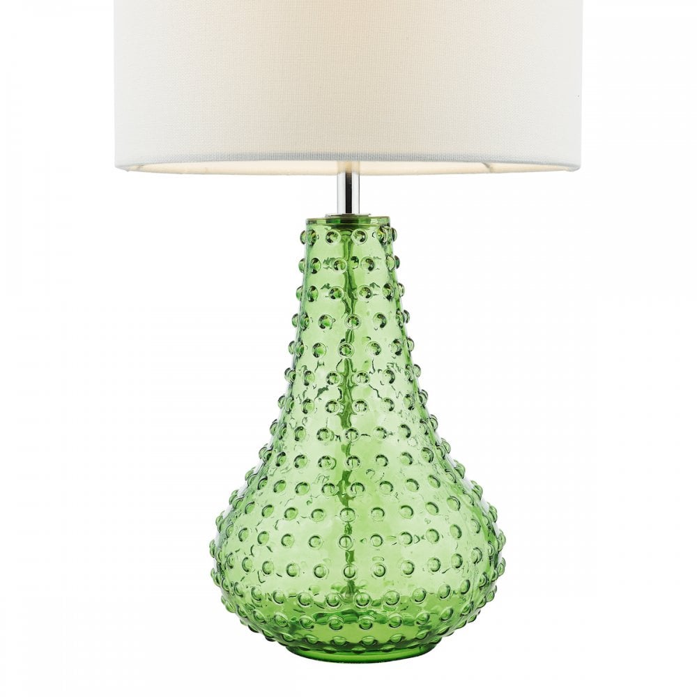 Dar KRI4224 Kristina Table Lamp Green Glass With Shade