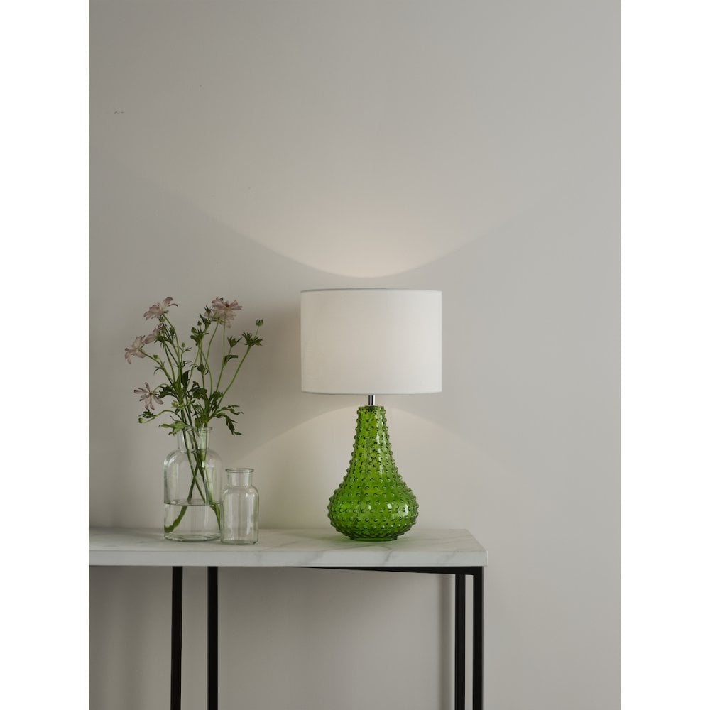 Dar KRI4224 Kristina Table Lamp Green Glass With Shade