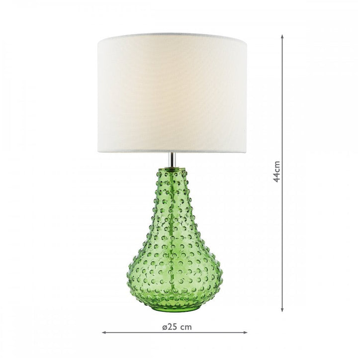 Dar KRI4224 Kristina Table Lamp Green Glass With Shade