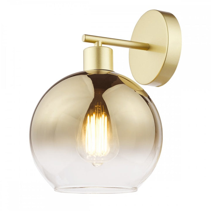 Dar LYC0735 Lycia Wall Light Satin Gold and Gold Ombre Glass