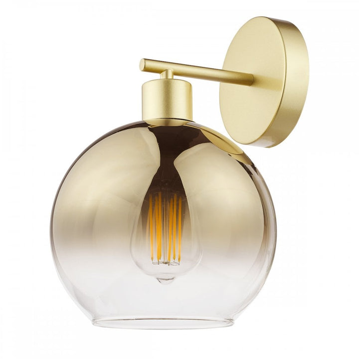 Dar LYC0735 Lycia Wall Light Satin Gold and Gold Ombre Glass