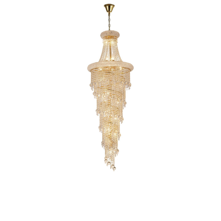 Diyas IL32116 Alexandra Pendant 4 Layer Spiral 25 Light E14 Gold/Crystal