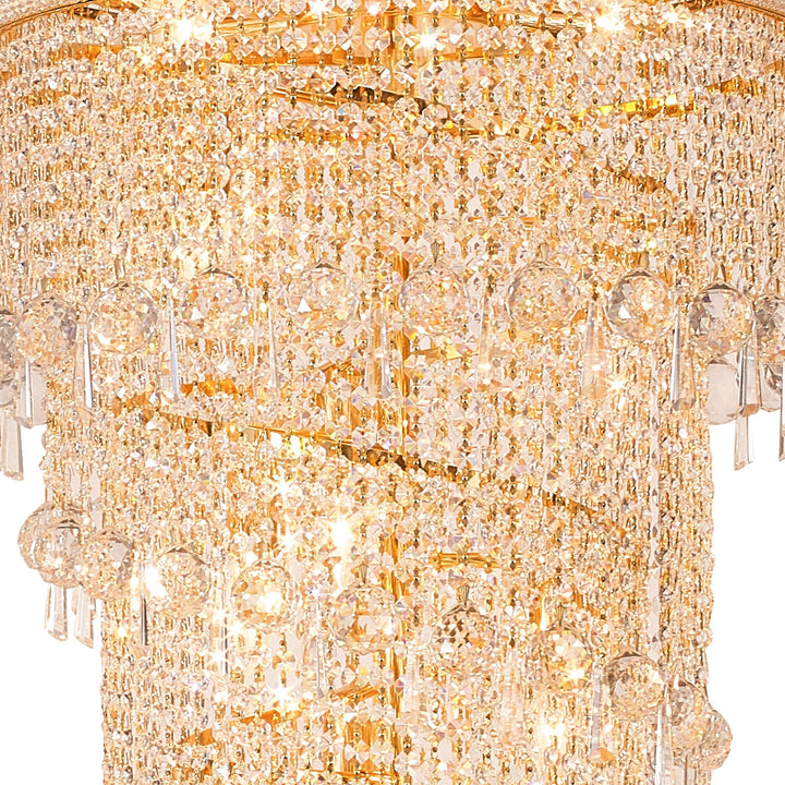 Diyas IL32116 Alexandra Pendant 4 Layer Spiral 25 Light E14 Gold/Crystal