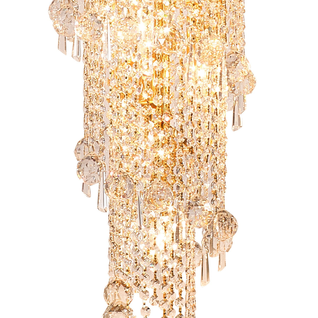 Diyas IL32116 Alexandra Pendant 4 Layer Spiral 25 Light E14 Gold/Crystal