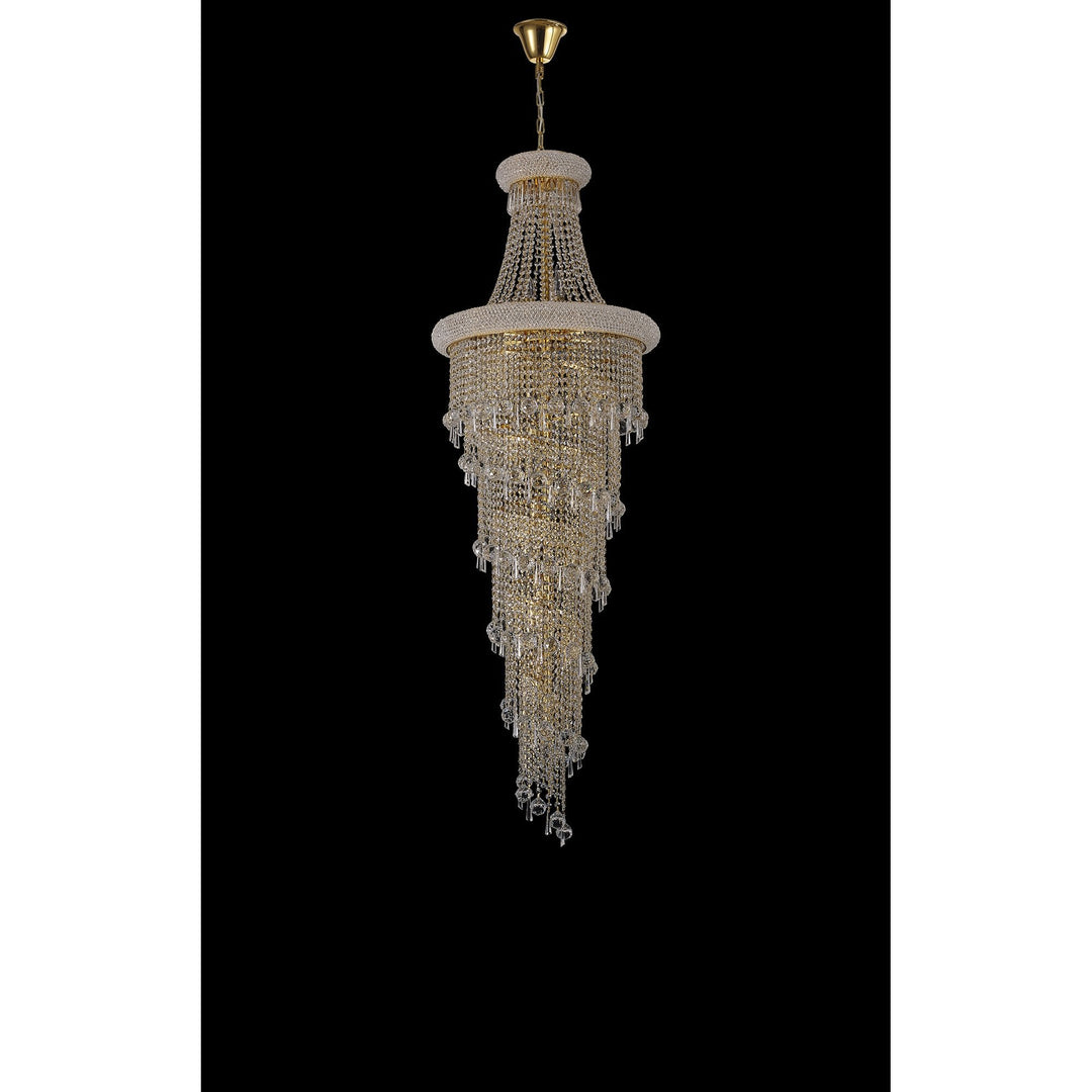 Diyas IL32116 Alexandra Pendant 4 Layer Spiral 25 Light E14 Gold/Crystal