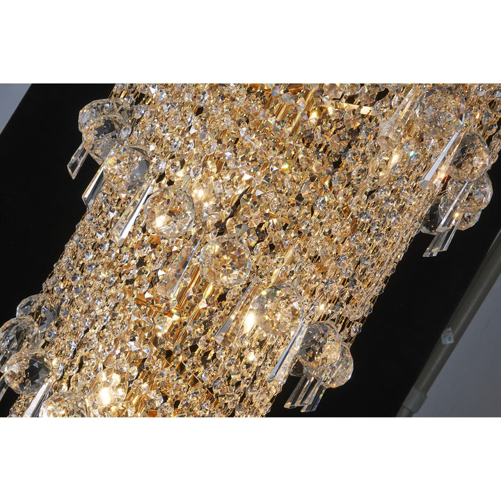 Diyas IL32116 Alexandra Pendant 4 Layer Spiral 25 Light E14 Gold/Crystal