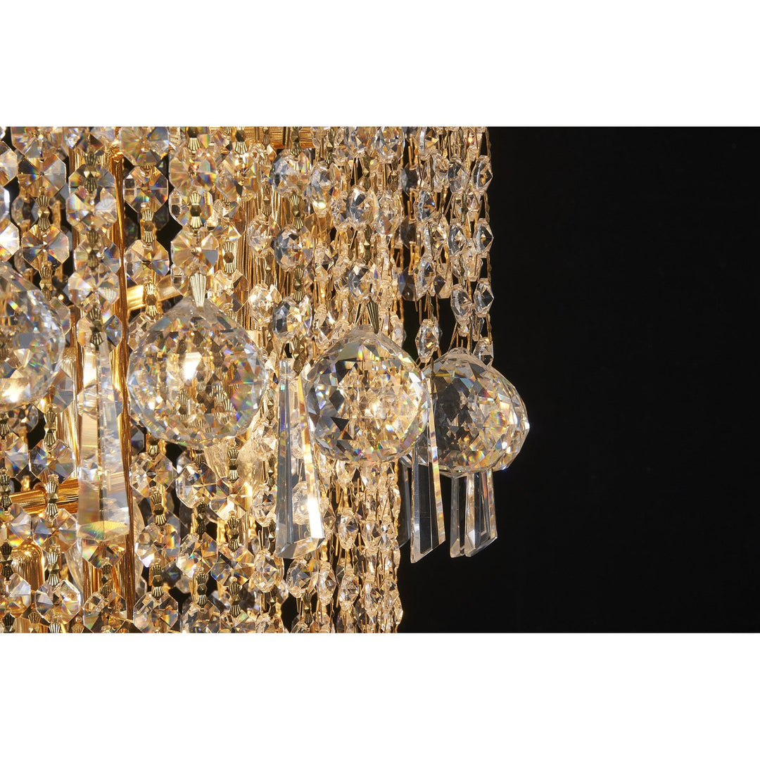 Diyas IL32116 Alexandra Pendant 4 Layer Spiral 25 Light E14 Gold/Crystal