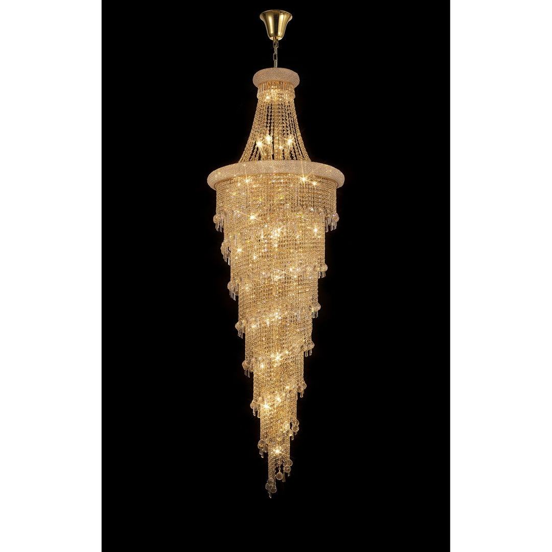 Diyas IL32117 Alexandra Pendant 4 Layer Spiral 49 Light E14 Gold/Crystal