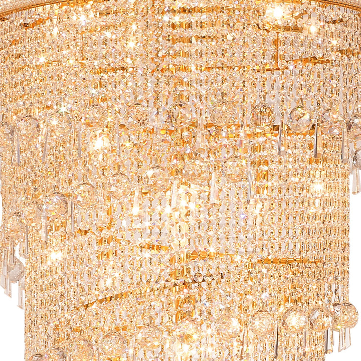 Diyas IL32117 Alexandra Pendant 4 Layer Spiral 49 Light E14 Gold/Crystal