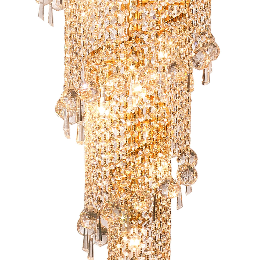 Diyas IL32117 Alexandra Pendant 4 Layer Spiral 49 Light E14 Gold/Crystal