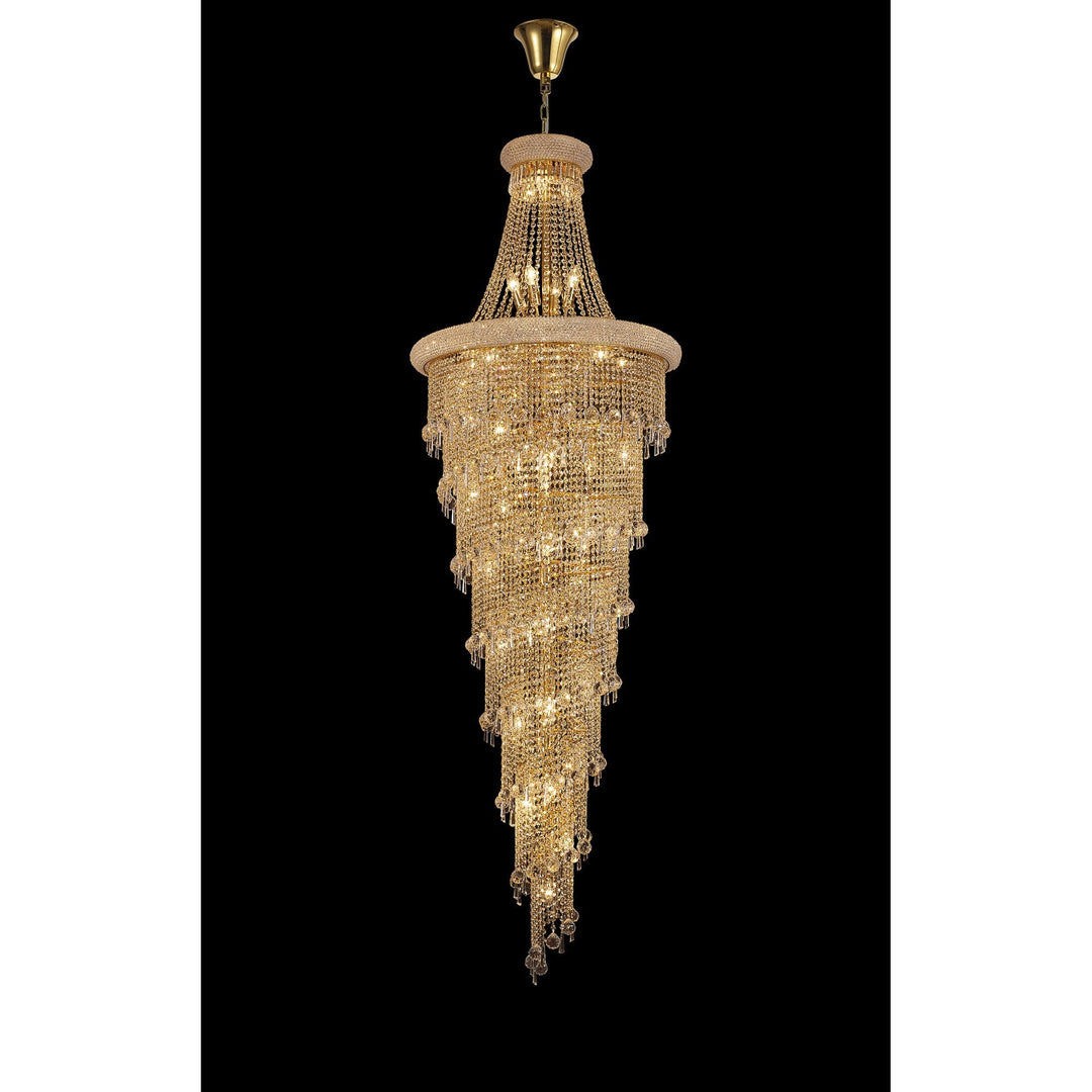 Diyas IL32117 Alexandra Pendant 4 Layer Spiral 49 Light E14 Gold/Crystal