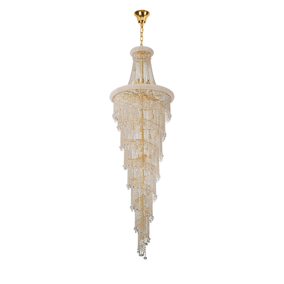 Diyas IL32118 Alexandra Pendant 7 Layer Spiral 63 Light E14 Gold/Crystal