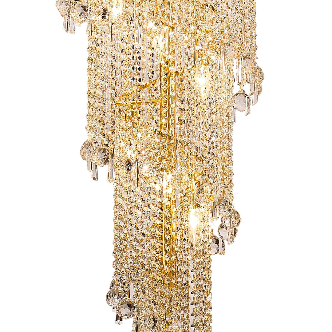 Diyas IL32118 Alexandra Pendant 7 Layer Spiral 63 Light E14 Gold/Crystal