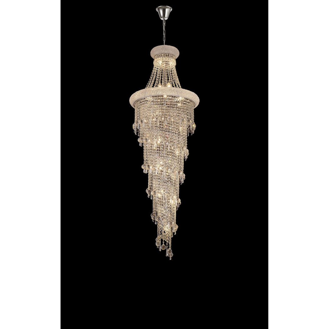 Diyas IL31456 Alexandra Pendant 4 Layer Spiral 25 Light E14 Polished Chrome/Crystal