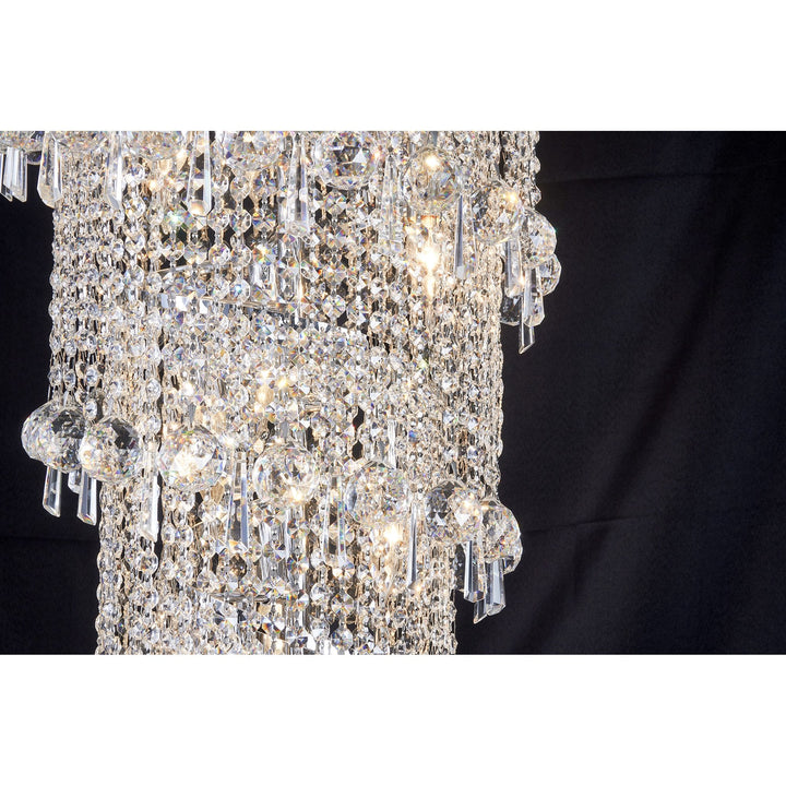 Diyas IL31456 Alexandra Pendant 4 Layer Spiral 25 Light E14 Polished Chrome/Crystal