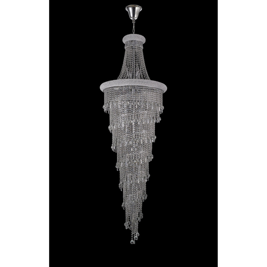 Diyas IL31457 Alexandra Pendant 4 Layer Spiral 49 Light E14 Polished Chrome/Crystal