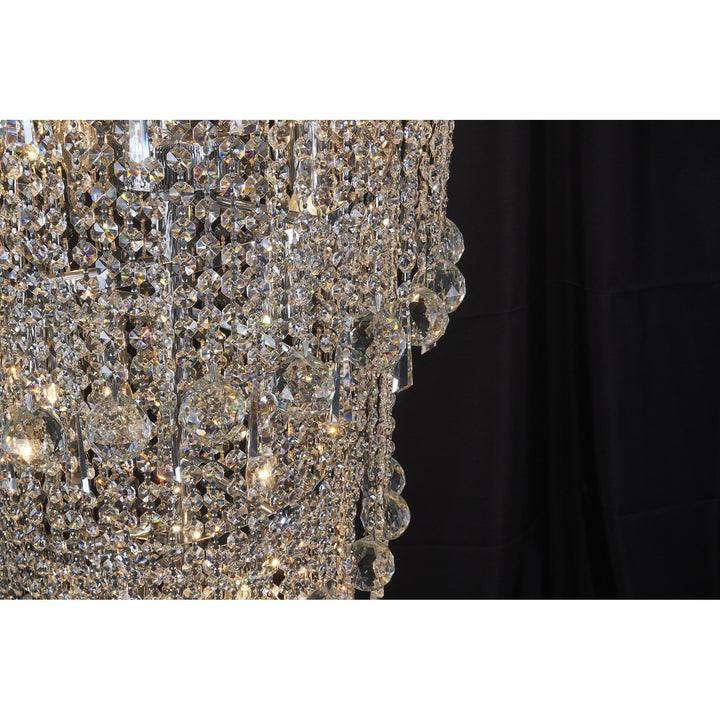 Diyas IL31457 Alexandra Pendant 4 Layer Spiral 49 Light E14 Polished Chrome/Crystal