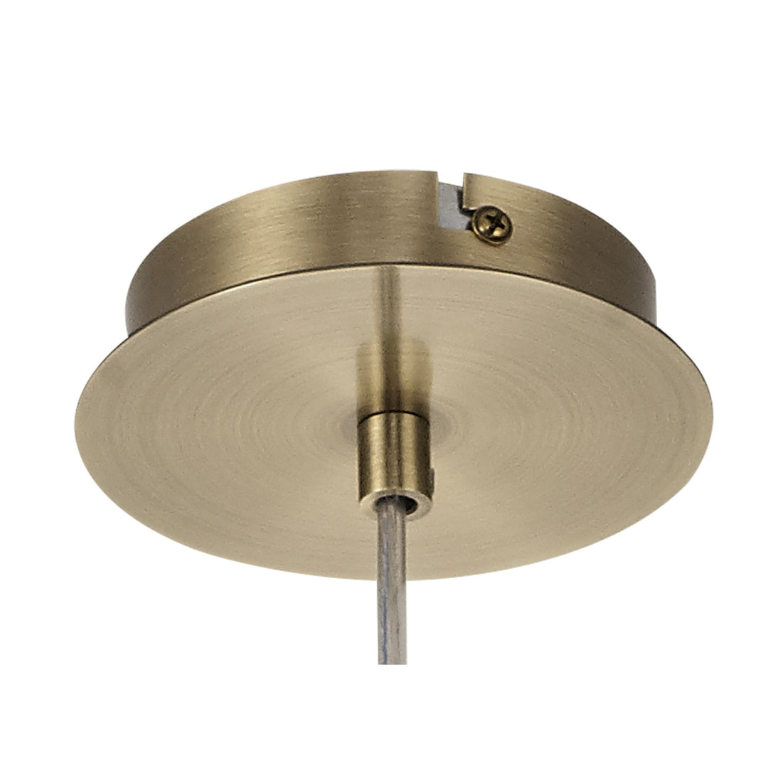 Diyas IL32840 Andrea Single Pendant 1 Light E27 Antique Brass/Crystal