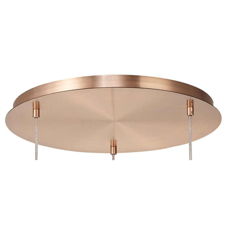 Diyas IL31609 Andrea Pendant 3 Light E27 Round Satin Copper/Crystal