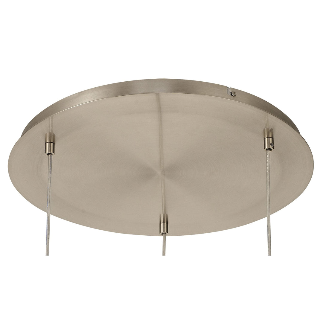 Diyas IL31614 Andrea Pendant 3 Light E27 Round Satin Nickel/Crystal