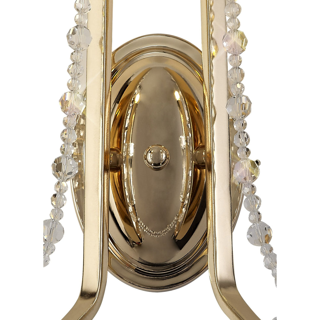 Diyas IL31751 Armand Wall Lamp 2 Light E14 French Gold/Crystal