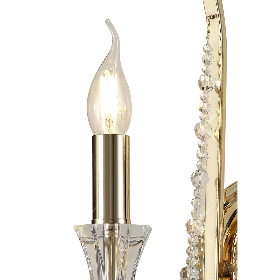 Diyas IL31751 Armand Wall Lamp 2 Light E14 French Gold/Crystal