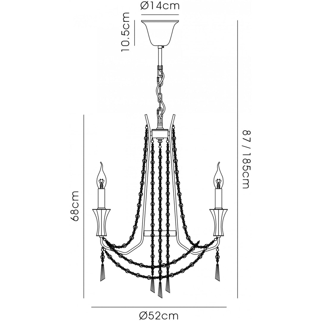 Diyas IL31752 Armand Pendant 3 Light E14 French Gold/Crystal