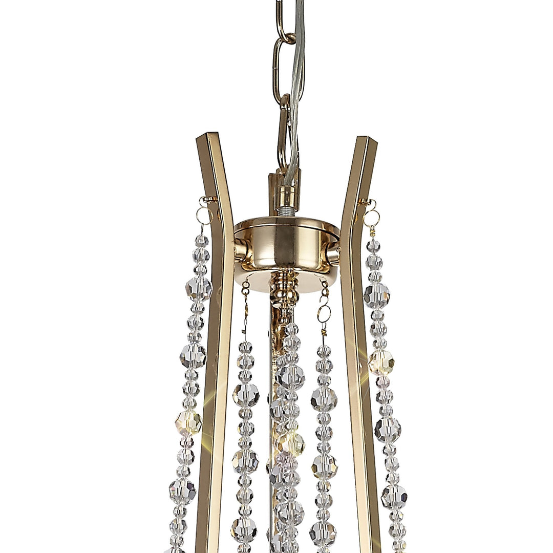 Diyas IL31752 Armand Pendant 3 Light E14 French Gold/Crystal