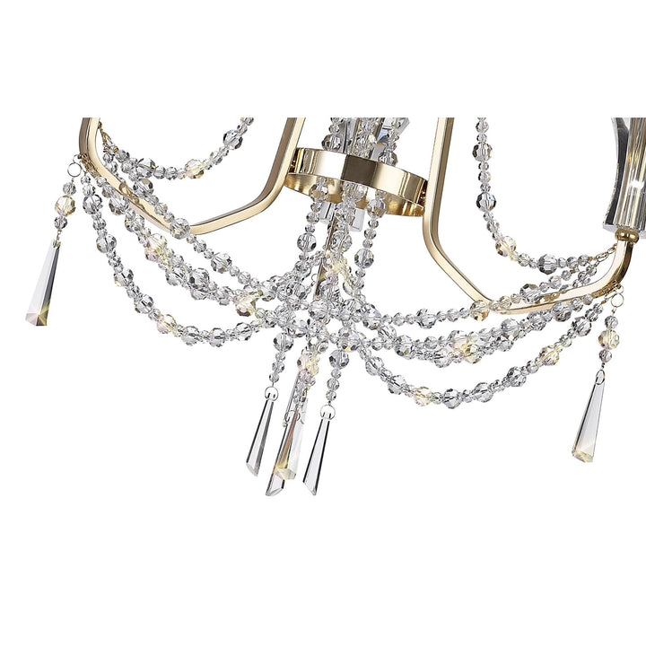 Diyas IL31752 Armand Pendant 3 Light E14 French Gold/Crystal