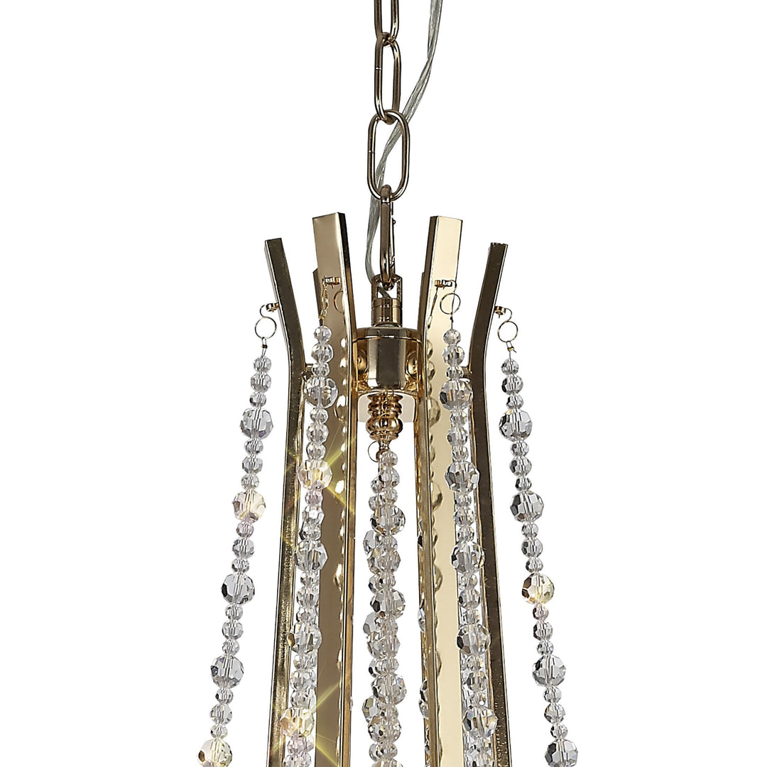 Diyas IL31753 Armand Pendant 6 Light E14 French Gold/Crystal