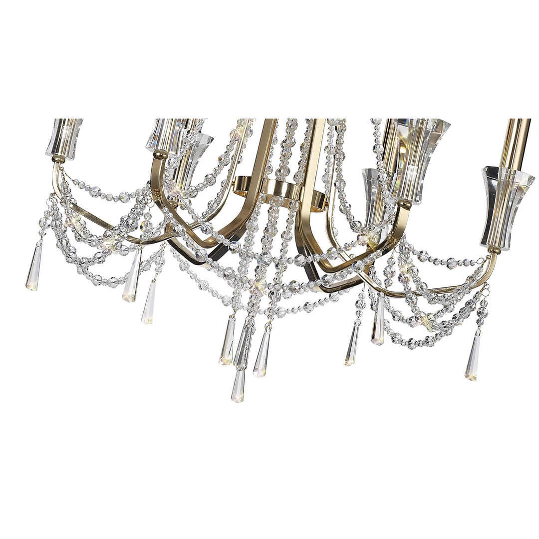 Diyas IL31753 Armand Pendant 6 Light E14 French Gold/Crystal