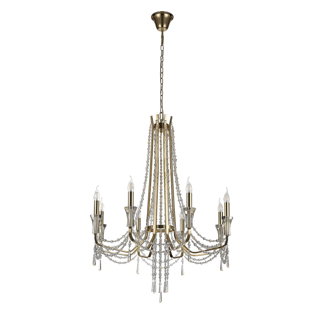 Diyas IL31754 Armand Pendant 8 Light E14 French Gold/Crystal