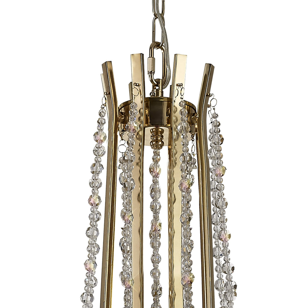 Diyas IL31754 Armand Pendant 8 Light E14 French Gold/Crystal