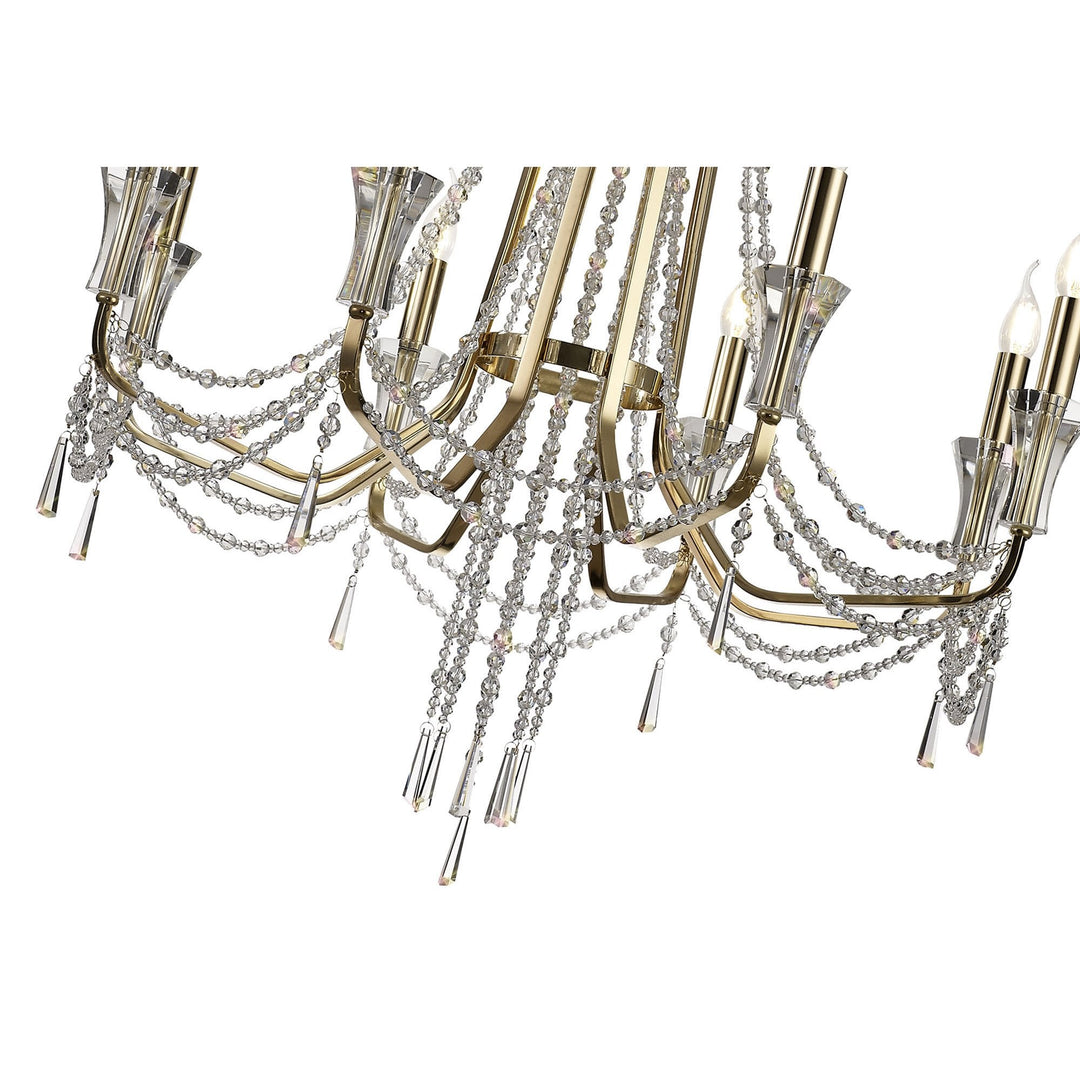 Diyas IL31754 Armand Pendant 8 Light E14 French Gold/Crystal