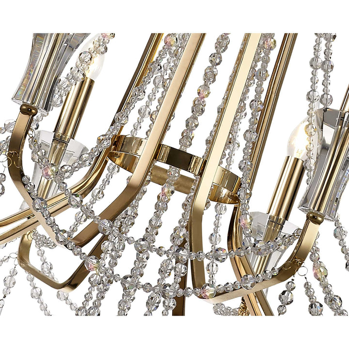 Diyas IL31754 Armand Pendant 8 Light E14 French Gold/Crystal