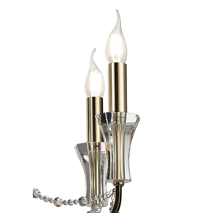 Diyas IL31754 Armand Pendant 8 Light E14 French Gold/Crystal