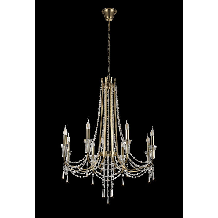 Diyas IL31754 Armand Pendant 8 Light E14 French Gold/Crystal