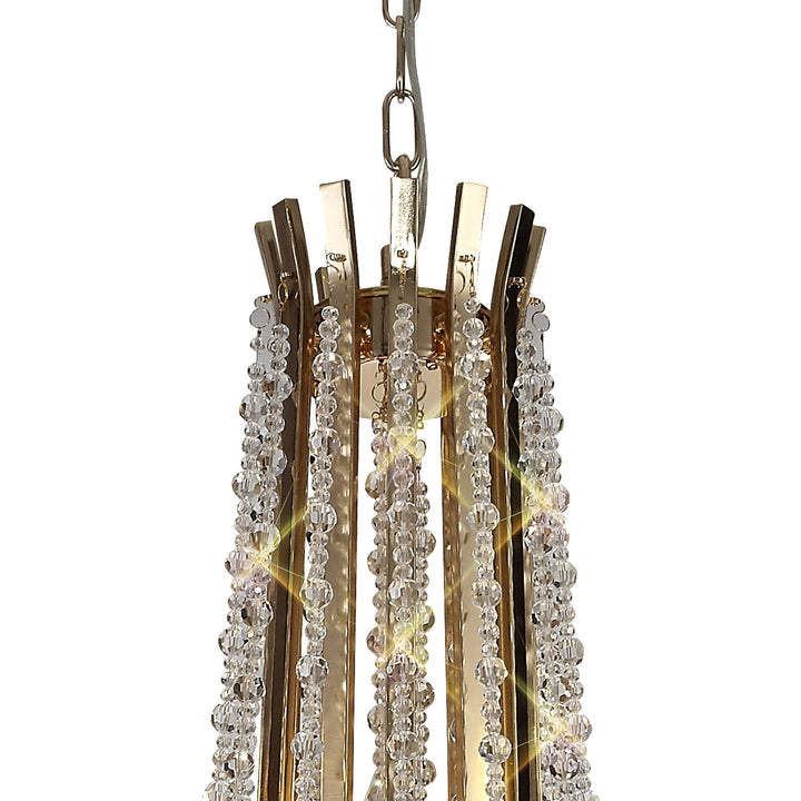 Diyas IL31755 Armand Pendant 6+3+3 Light E14 French Gold/Crystal