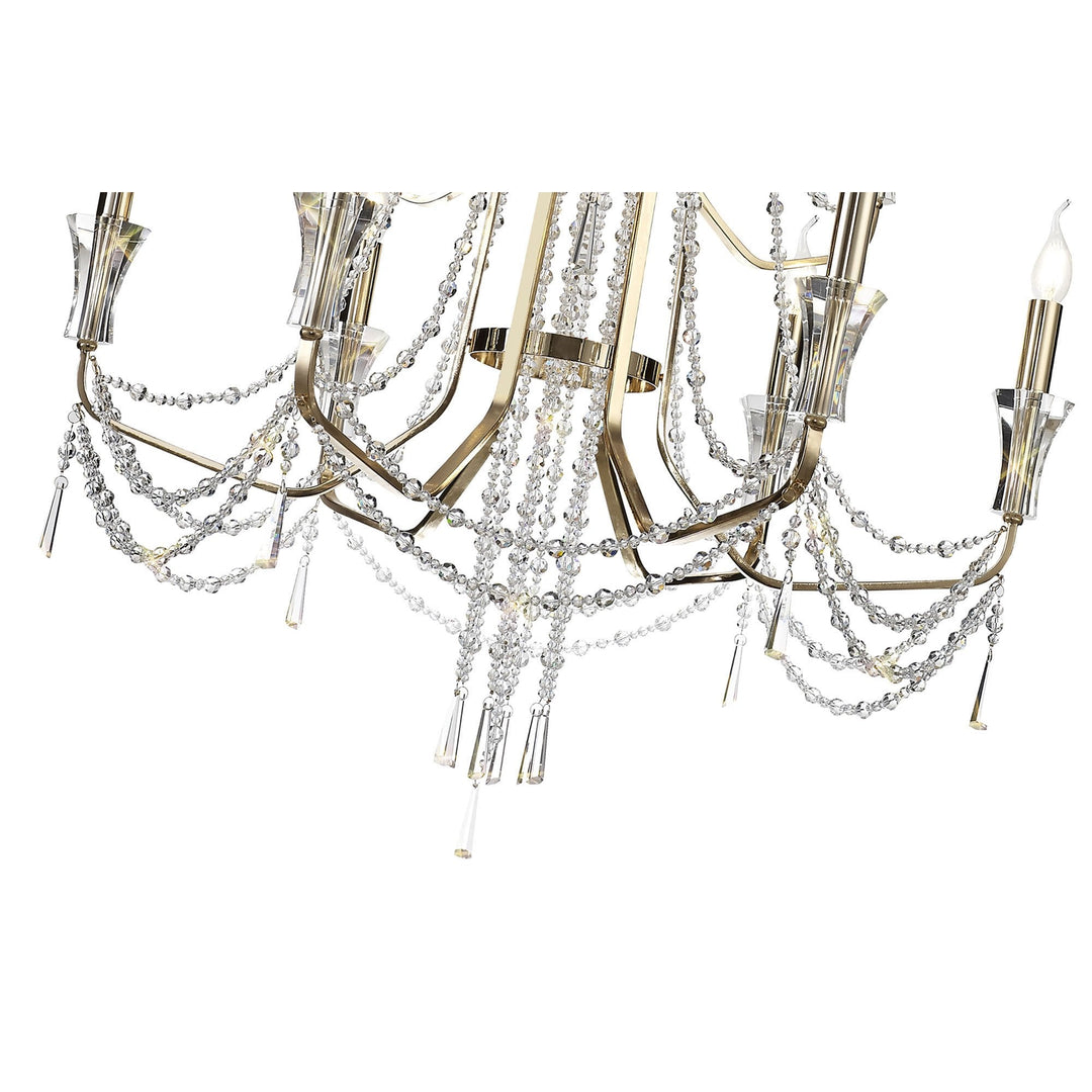 Diyas IL31755 Armand Pendant 6+3+3 Light E14 French Gold/Crystal