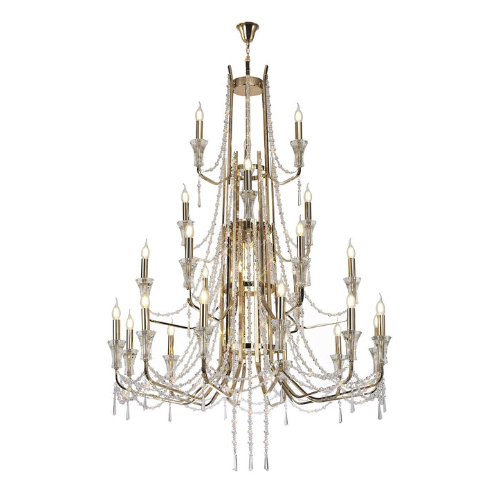 Diyas IL31761 Armand Pendant 12+6+3+3 Light E14 French Gold/Crystal