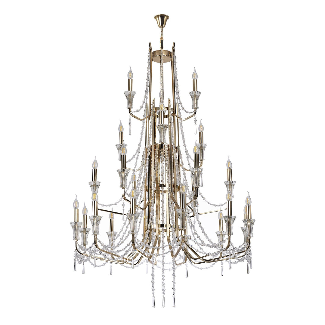 Diyas IL31761 Armand Pendant 12+6+3+3 Light E14 French Gold/Crystal