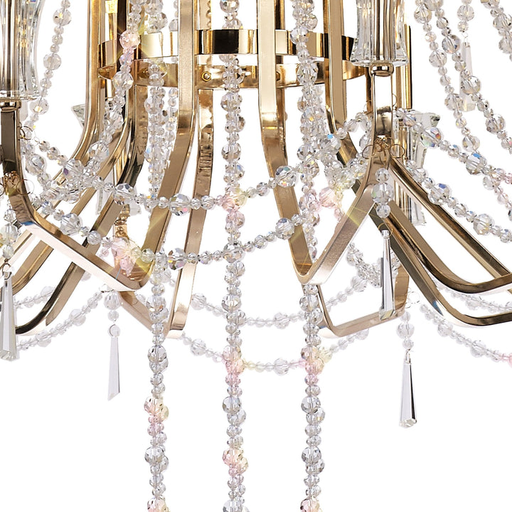 Diyas IL31761 Armand Pendant 12+6+3+3 Light E14 French Gold/Crystal