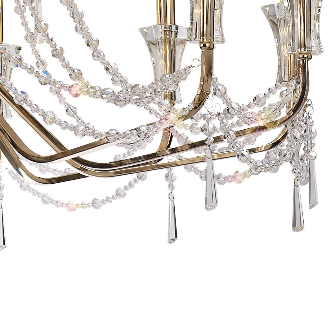 Diyas IL31761 Armand Pendant 12+6+3+3 Light E14 French Gold/Crystal