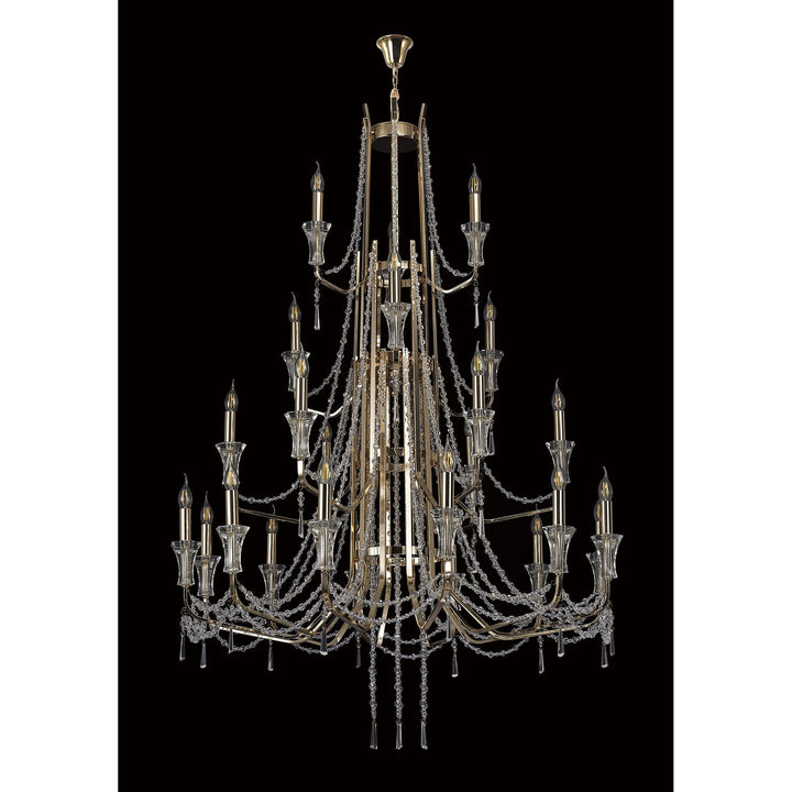 Diyas IL31761 Armand Pendant 12+6+3+3 Light E14 French Gold/Crystal