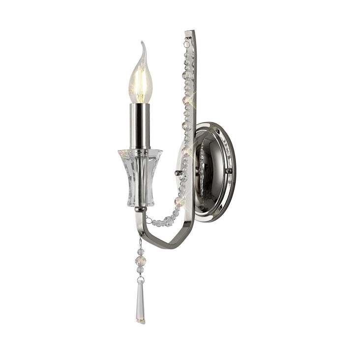 Diyas IL31740 Armand Wall Lamp 1 Light E14 Polished Chrome/Crystal